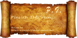 Pinzich Ilárion névjegykártya