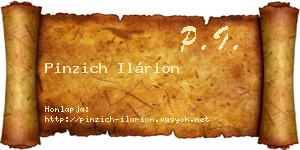 Pinzich Ilárion névjegykártya